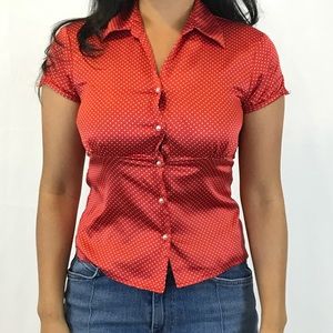 Vintage Polka Dot Button Down